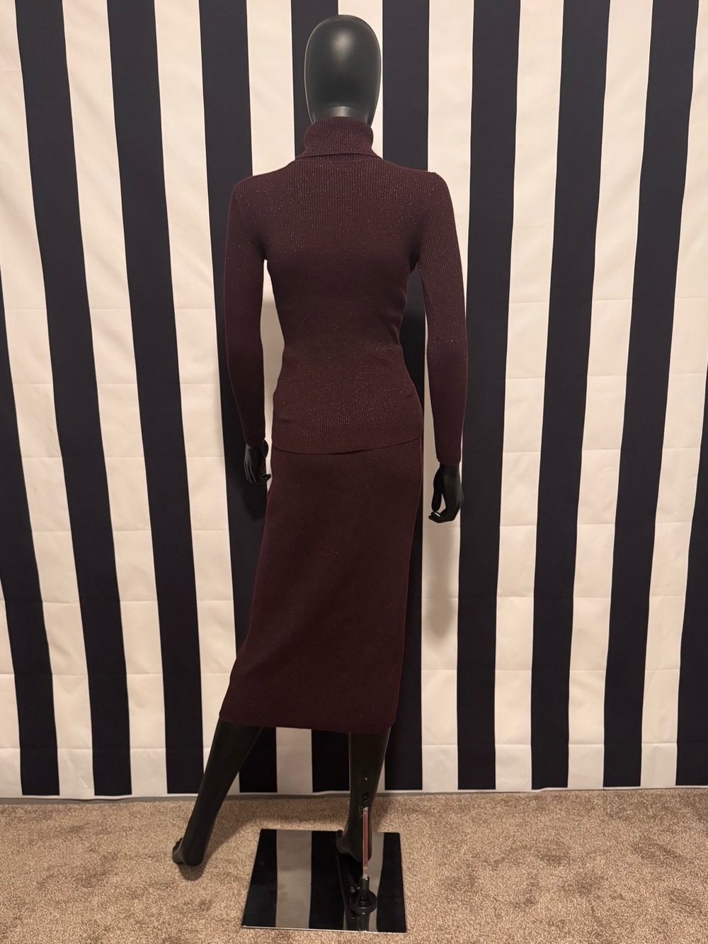 Ralph Lauren Deep Burgundy Knit Skirt Set - Picture 7 of 9